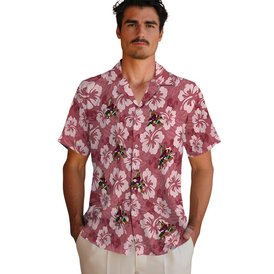 Arizona Coyotes Hawaiian Shirt - Hibiscus Cluster - Moonbestprint