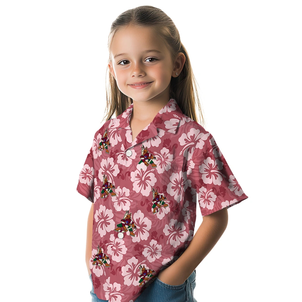 Arizona Coyotes Hawaiian Shirt - Hibiscus Cluster – Moonbestprint