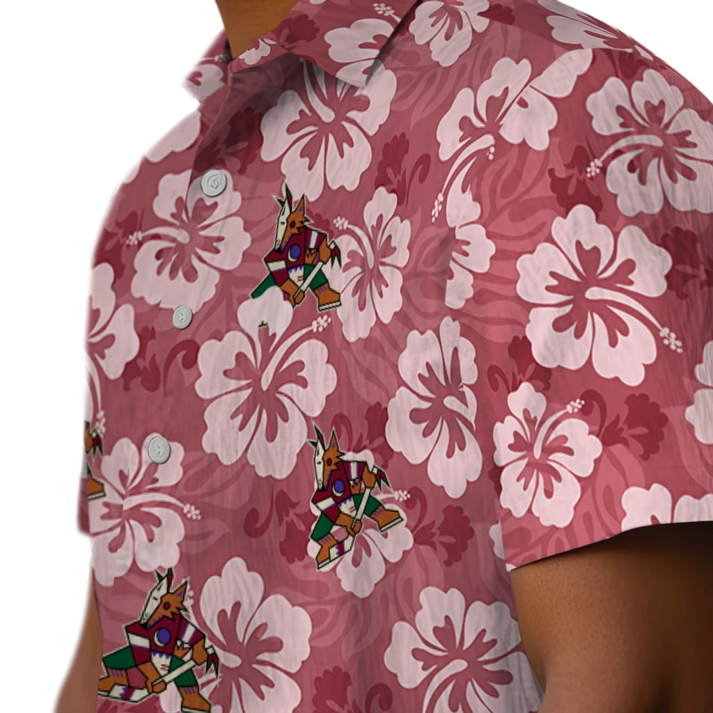 Arizona Coyotes Hawaiian Shirt - Hibiscus Cluster – Moonbestprint
