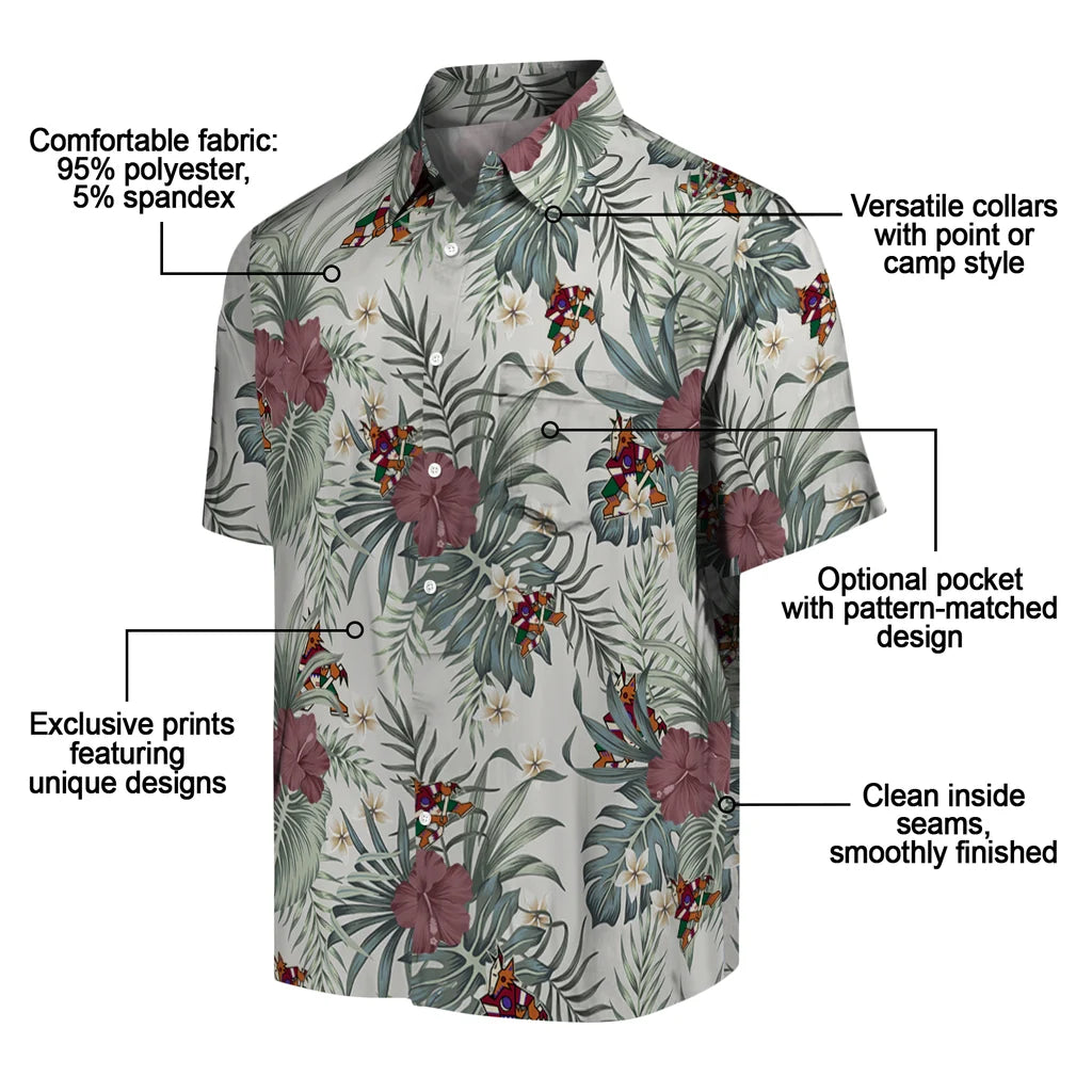 Arizona Coyotes Hawaiian Shirt - Hibiscus Designs – Moonbestprint