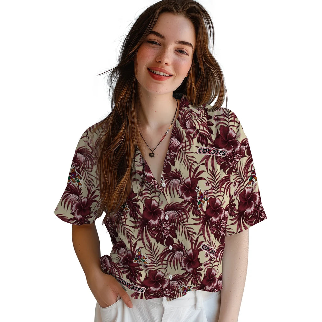 Arizona Coyotes Hawaiian Shirt - Hibiscus Exotic – Moonbestprint
