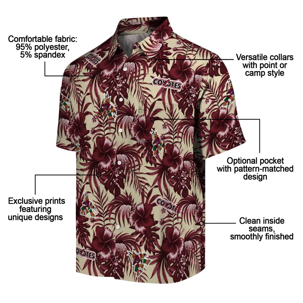 Arizona Coyotes Hawaiian Shirt - Hibiscus Exotic – Moonbestprint