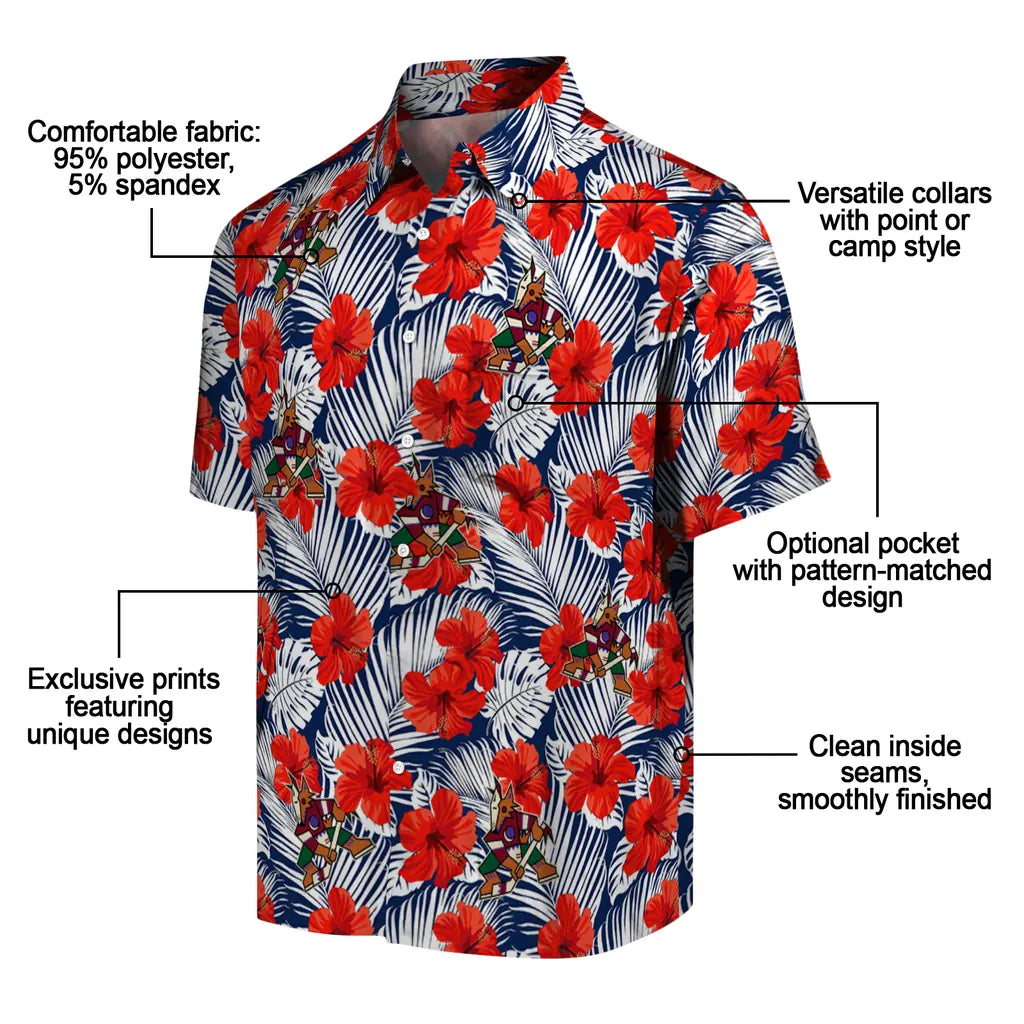 Arizona Coyotes Hawaiian Shirt - Hibiscus Fiesta – Moonbestprint