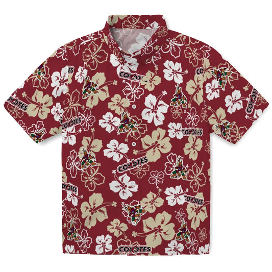 Arizona Coyotes Hawaiian Shirt - Hibiscus Flower Design | Moonbestprint