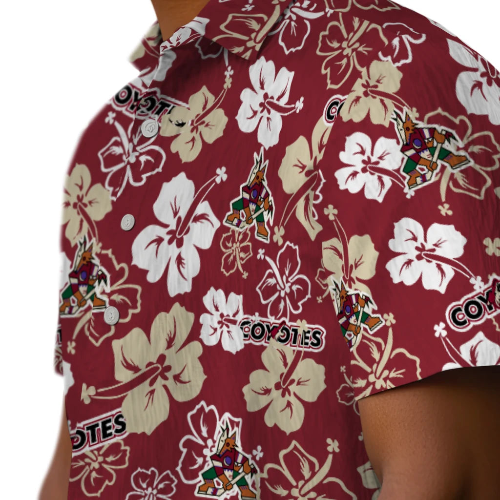 Arizona Coyotes Hawaiian Shirt - Hibiscus Flower Design – Moonbestprint