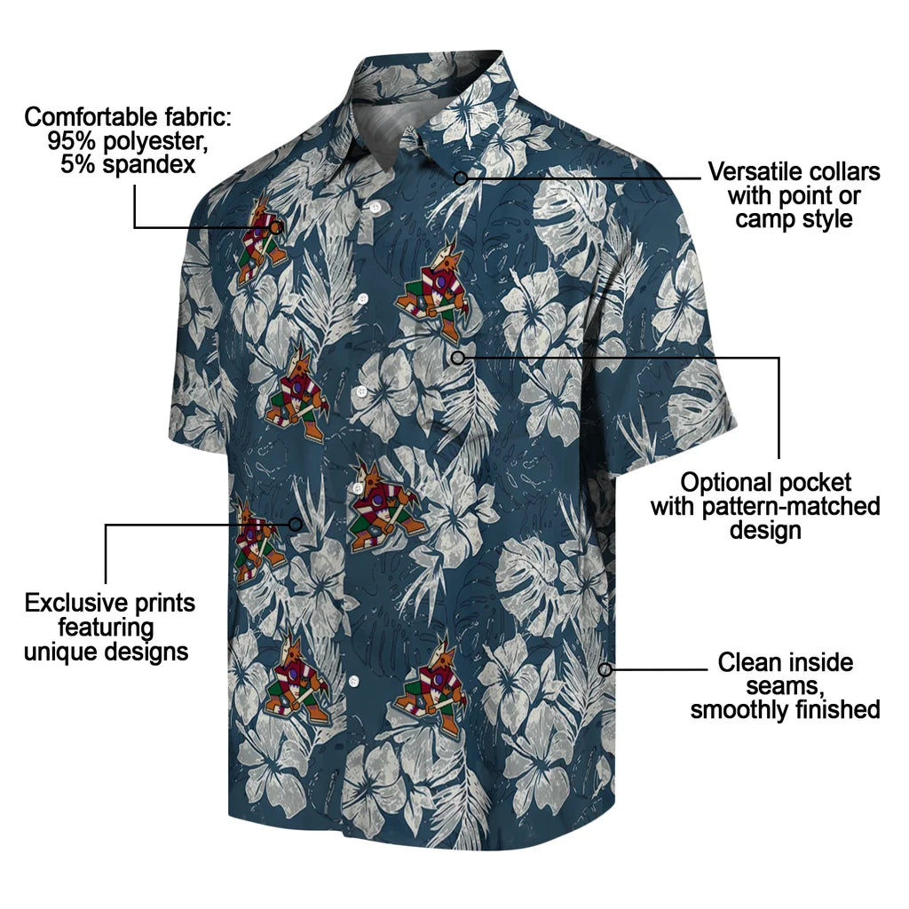 Arizona Coyotes Hawaiian Shirt - Hibiscus Flowers – Moonbestprint