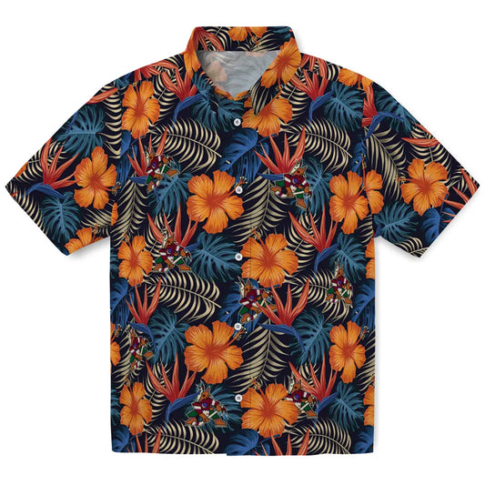 Arizona Coyotes Hawaiian Shirt - Hibiscus Foliage - Moonbestprint