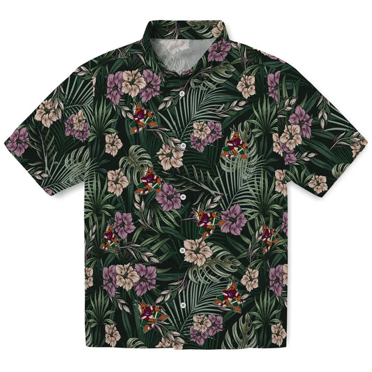Arizona Coyotes Hawaiian Shirt - Hibiscus Leaves Pattern | Moonbestprint