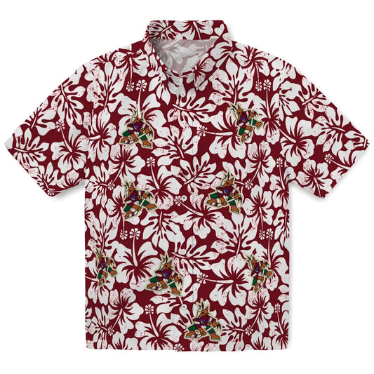 Arizona Coyotes Hawaiian Shirt - Hibiscus Motif - Moonbestprint