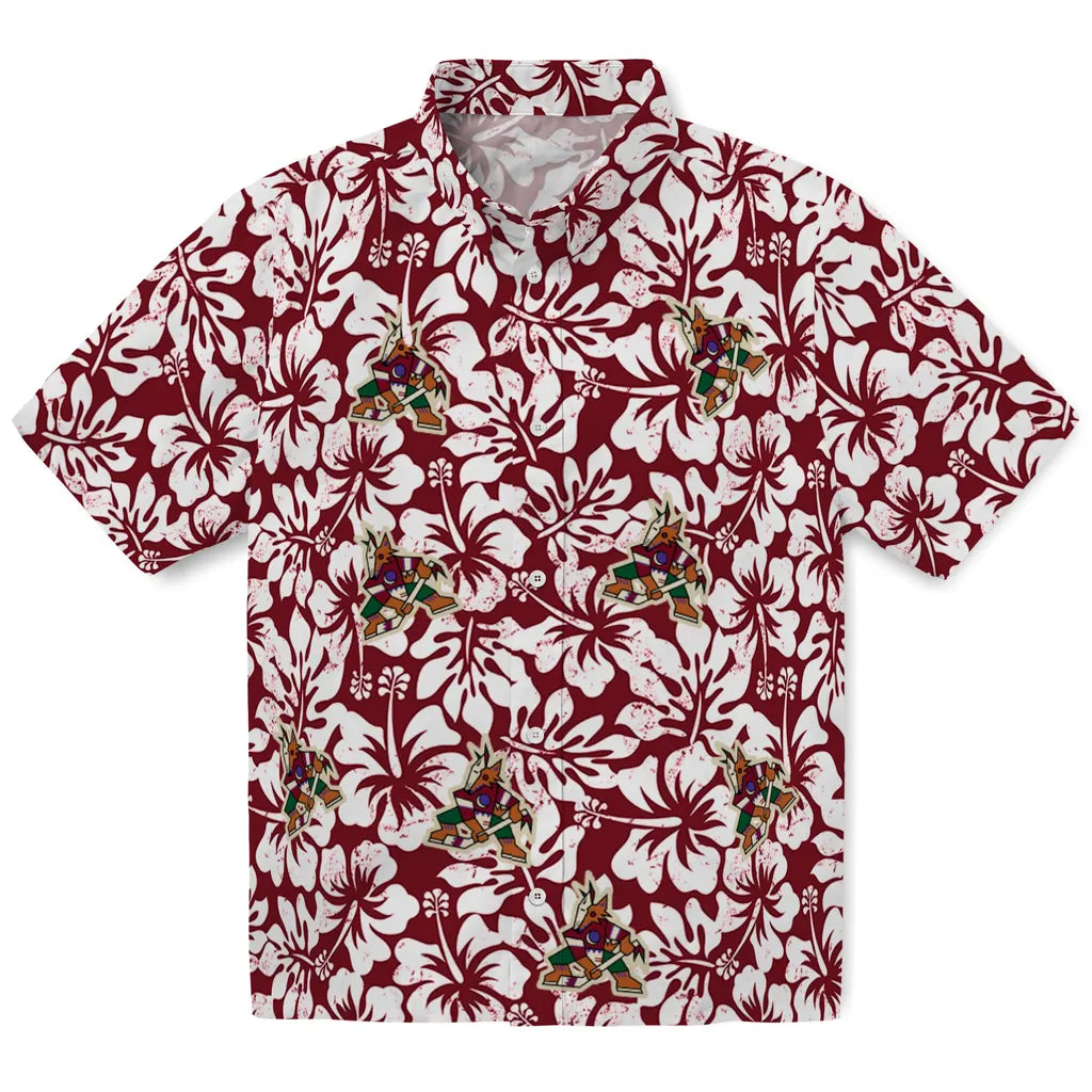 Arizona Coyotes Hawaiian Shirt - Hibiscus Motif – Moonbestprint