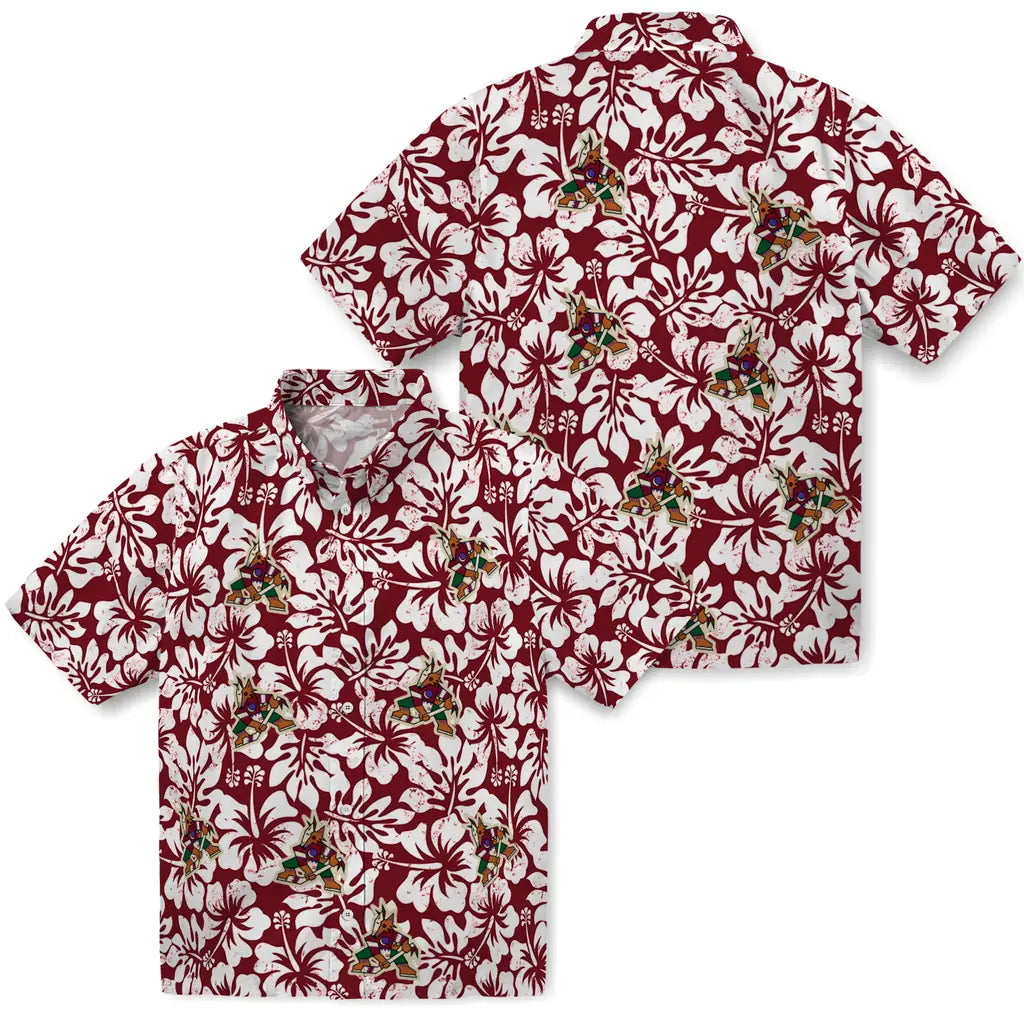Arizona Coyotes Hawaiian Shirt - Hibiscus Motif – Moonbestprint