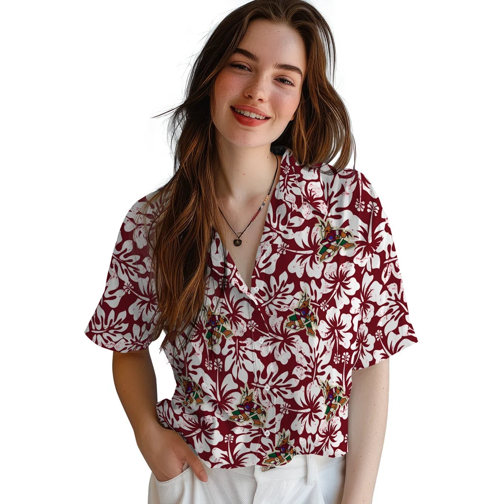 Arizona Coyotes Hawaiian Shirt - Hibiscus Motif – Moonbestprint