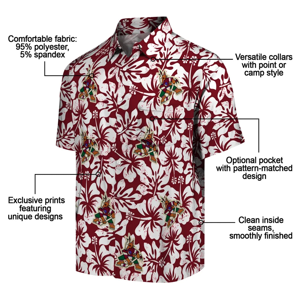 Arizona Coyotes Hawaiian Shirt - Hibiscus Motif – Moonbestprint