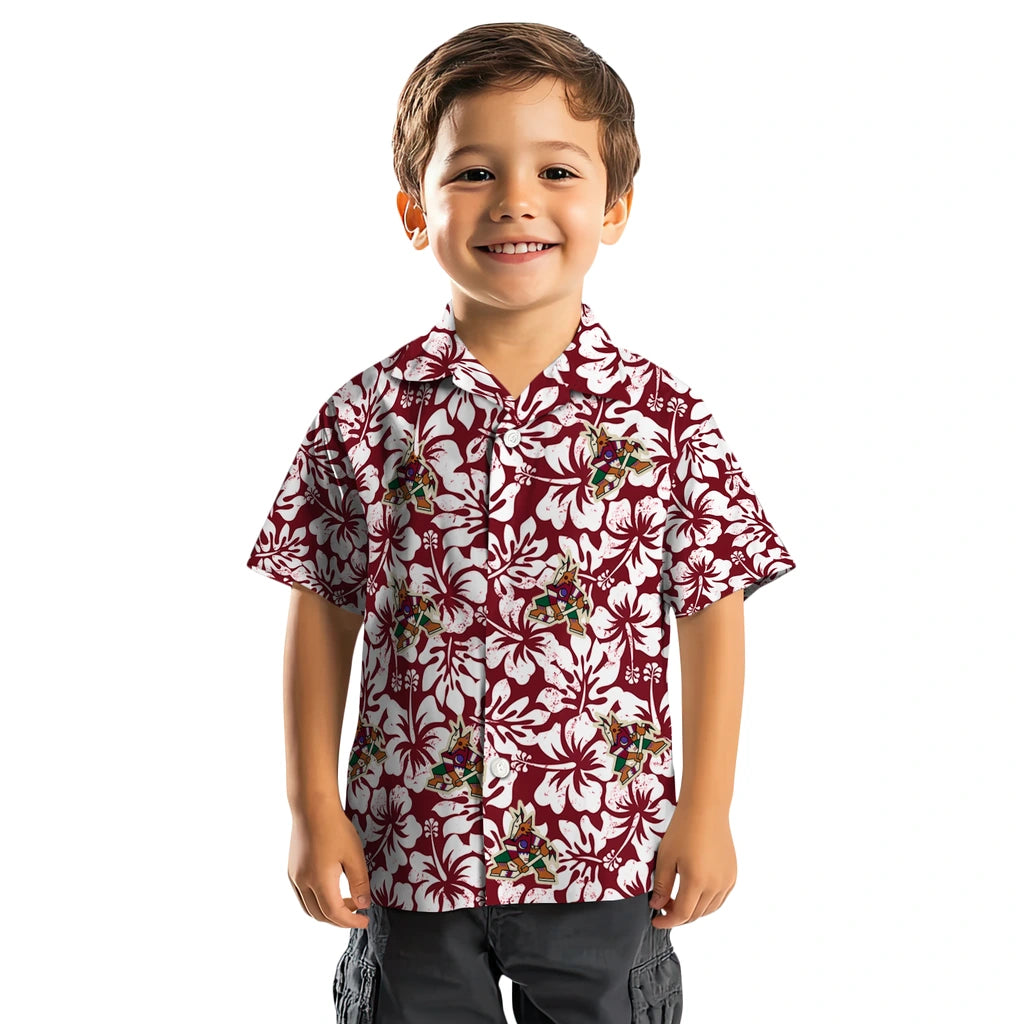 Arizona Coyotes Hawaiian Shirt - Hibiscus Motif – Moonbestprint