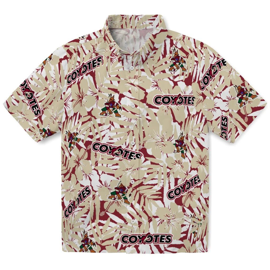 Arizona Coyotes Hawaiian Shirt - Hibiscus Overlay – Moonbestprint
