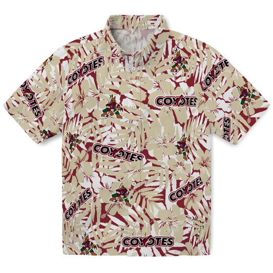 Arizona Coyotes Hawaiian Shirt - Hibiscus Overlay – Moonbestprint