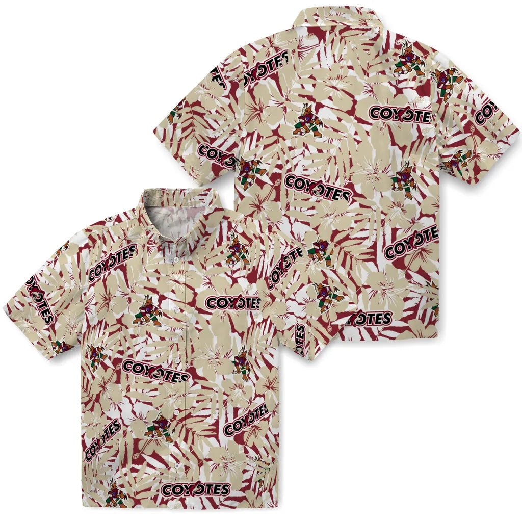 Arizona Coyotes Hawaiian Shirt - Hibiscus Overlay – Moonbestprint