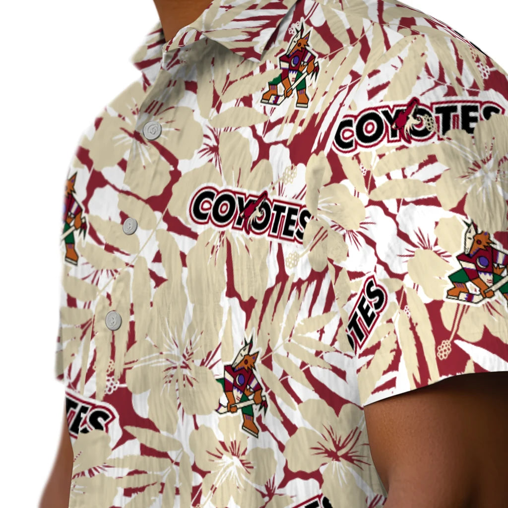 Arizona Coyotes Hawaiian Shirt - Hibiscus Overlay – Moonbestprint