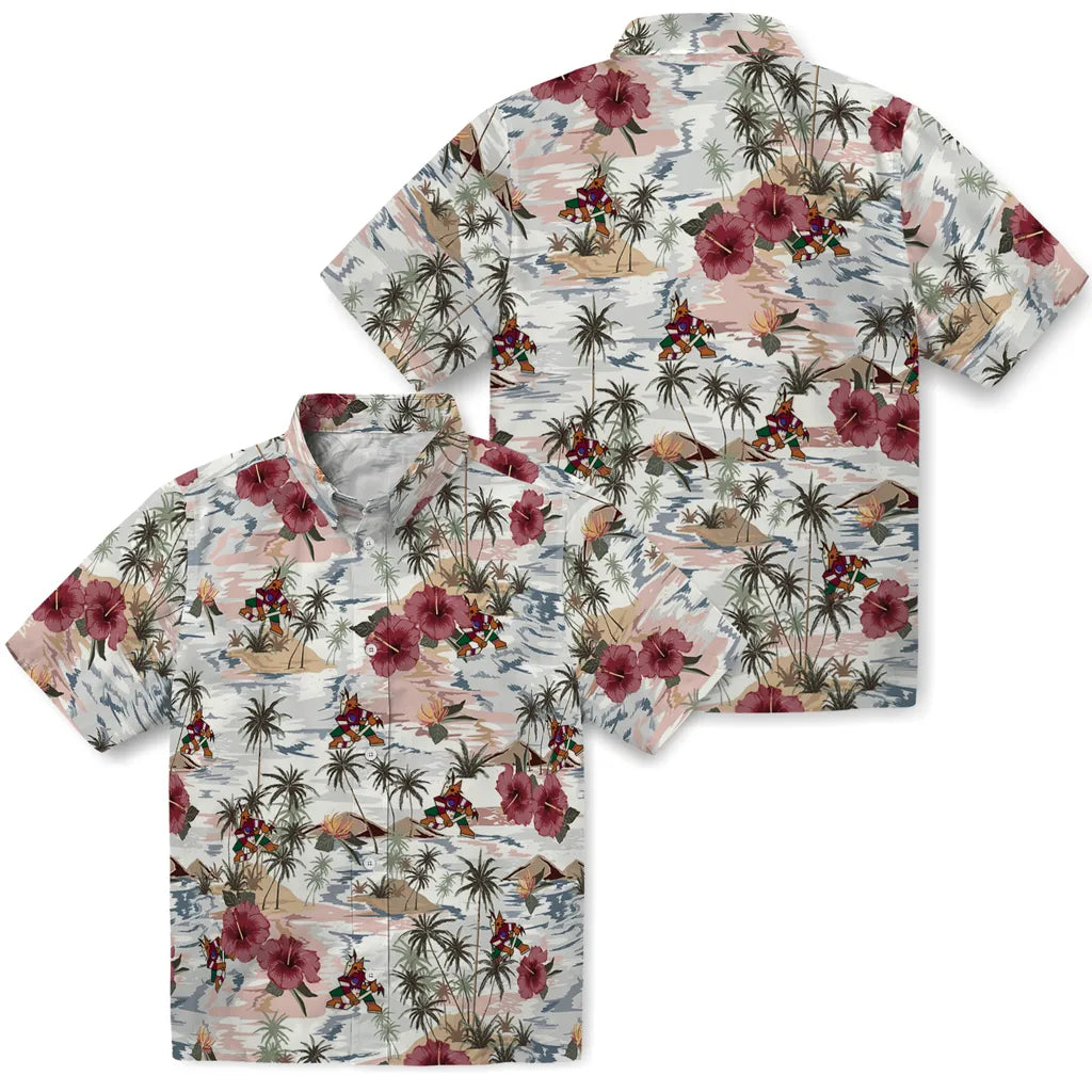 Arizona Coyotes Hawaiian Shirt - Hibiscus Seaside – Moonbestprint