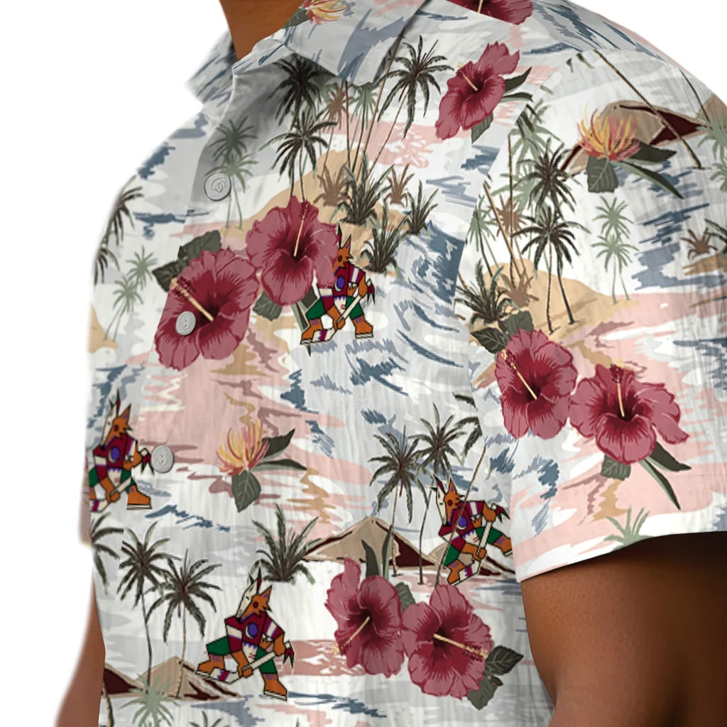Arizona Coyotes Hawaiian Shirt - Hibiscus Seaside – Moonbestprint