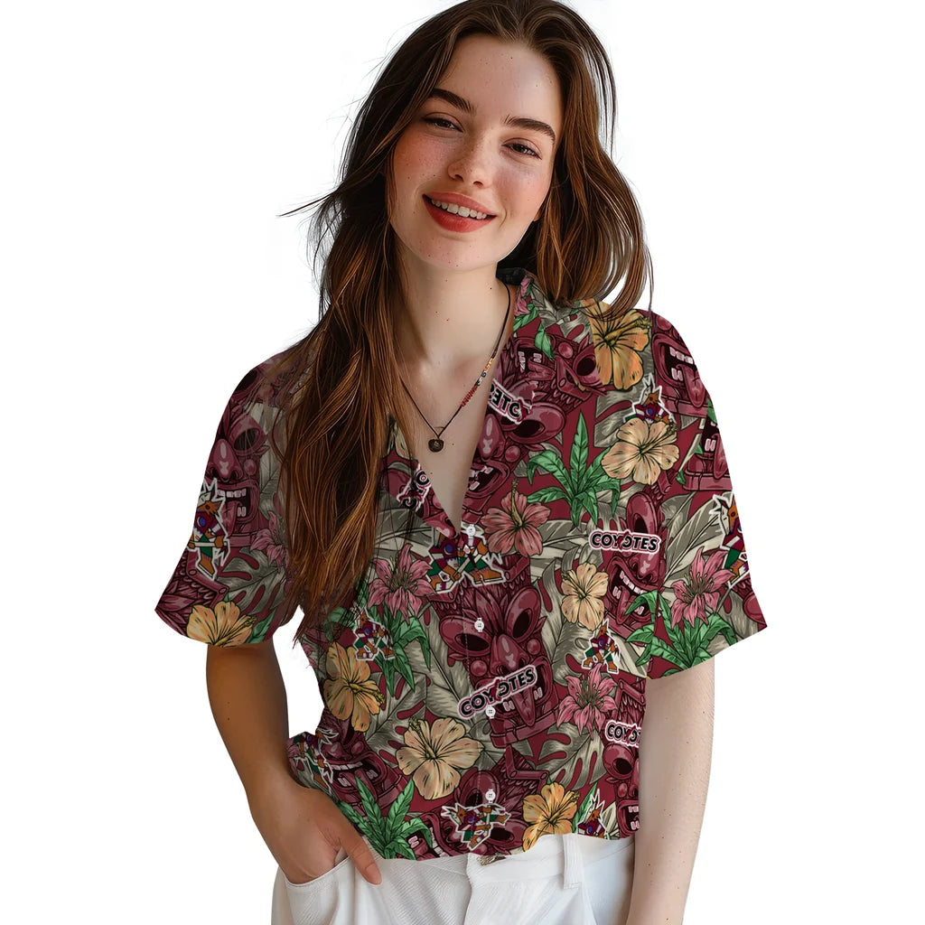 Arizona Coyotes Hawaiian Shirt - Hibiscus Tiki Jungle – Moonbestprint