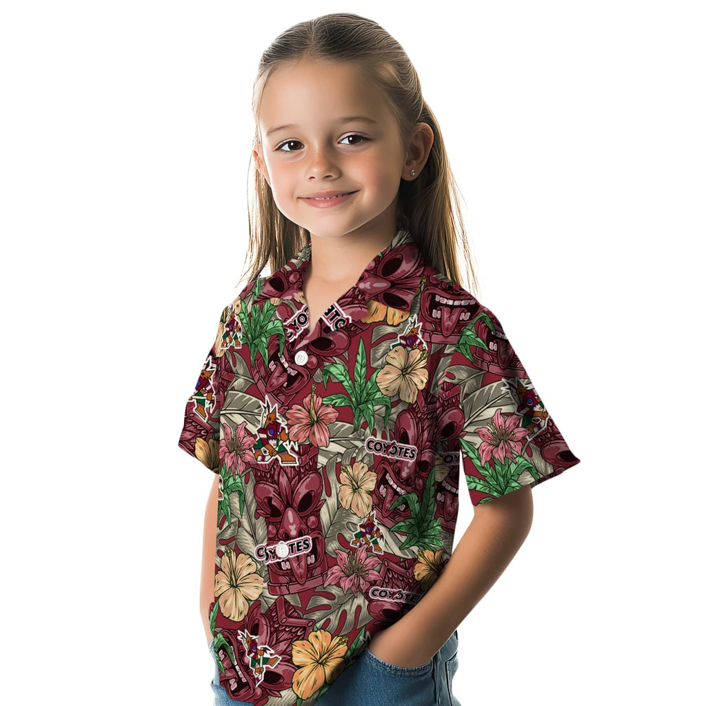 Arizona Coyotes Hawaiian Shirt - Hibiscus Tiki Jungle – Moonbestprint