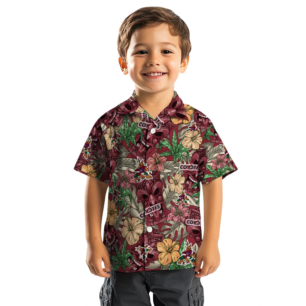 Arizona Coyotes Hawaiian Shirt - Hibiscus Tiki Jungle – Moonbestprint