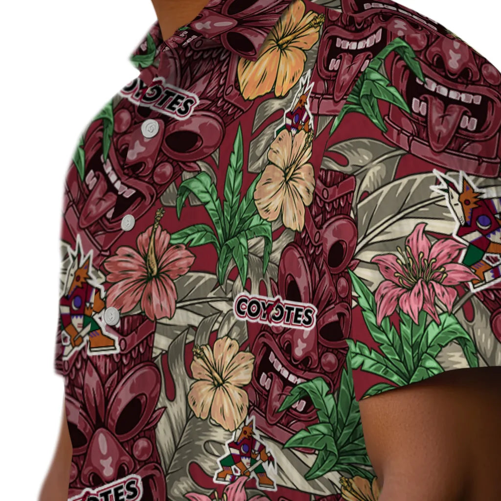 Arizona Coyotes Hawaiian Shirt - Hibiscus Tiki Jungle – Moonbestprint