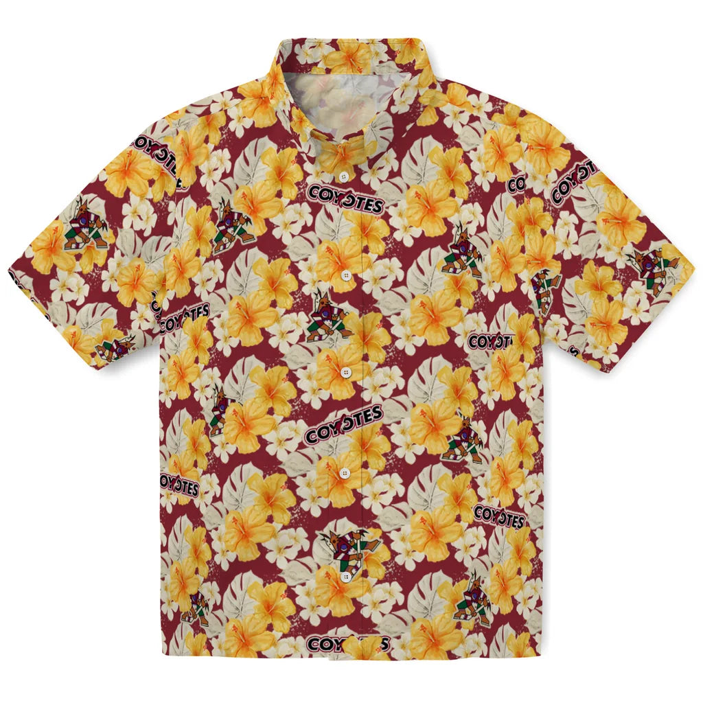 Arizona Coyotes Hawaiian Shirt - Hibiscus Tropics – Moonbestprint