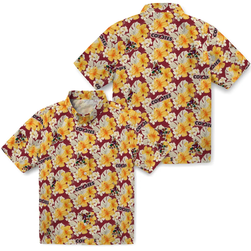Arizona Coyotes Hawaiian Shirt - Hibiscus Tropics – Moonbestprint