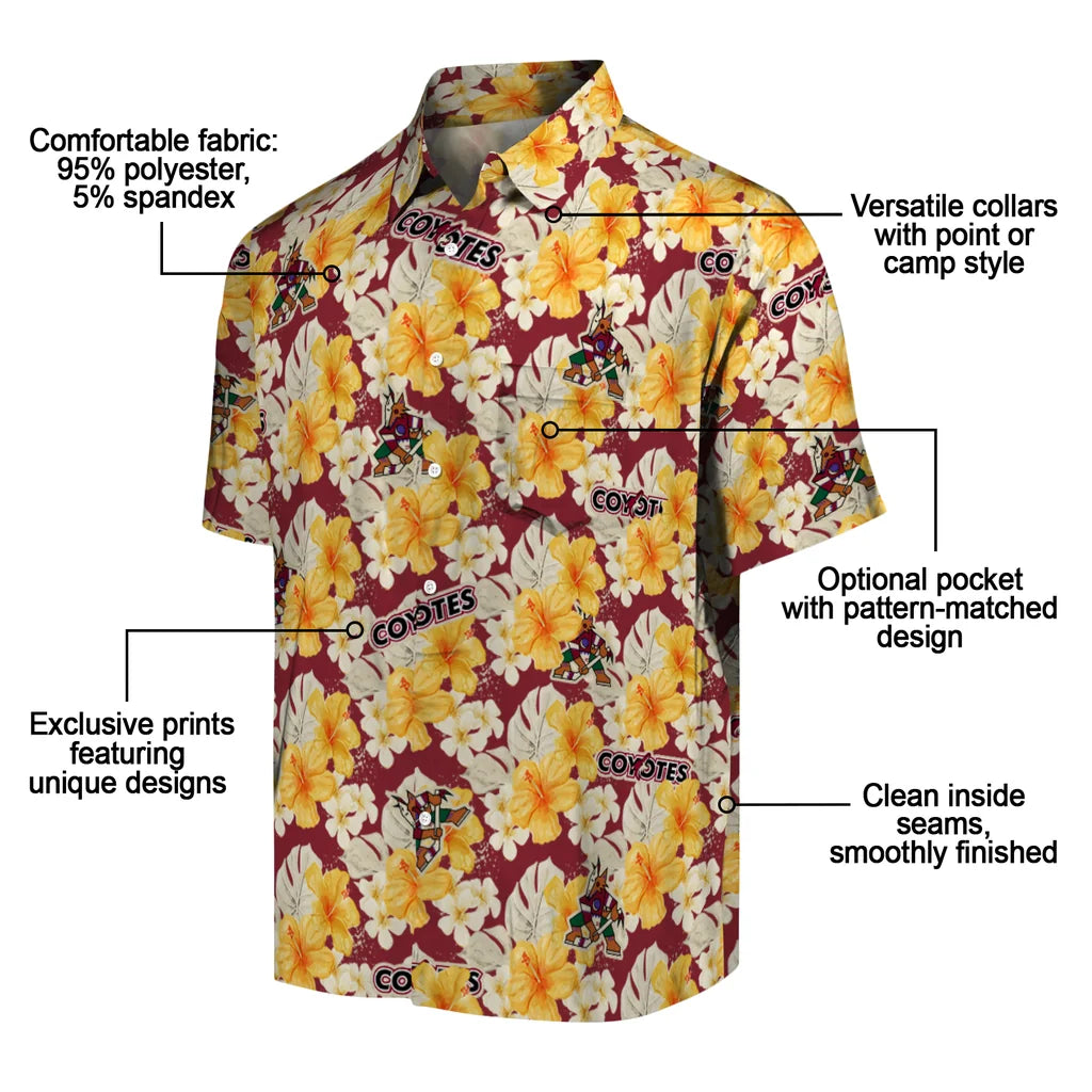 Arizona Coyotes Hawaiian Shirt - Hibiscus Tropics – Moonbestprint