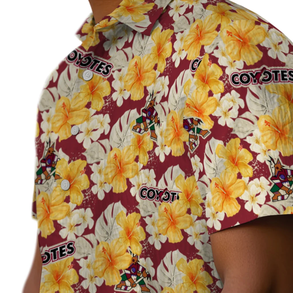 Arizona Coyotes Hawaiian Shirt - Hibiscus Tropics – Moonbestprint