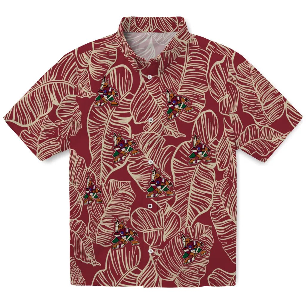 Arizona Coyotes Hawaiian Shirt - Leaf Outline – Moonbestprint