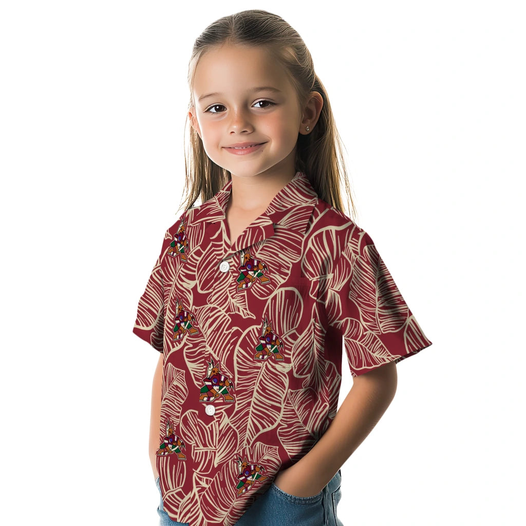 Arizona Coyotes Hawaiian Shirt - Leaf Outline – Moonbestprint