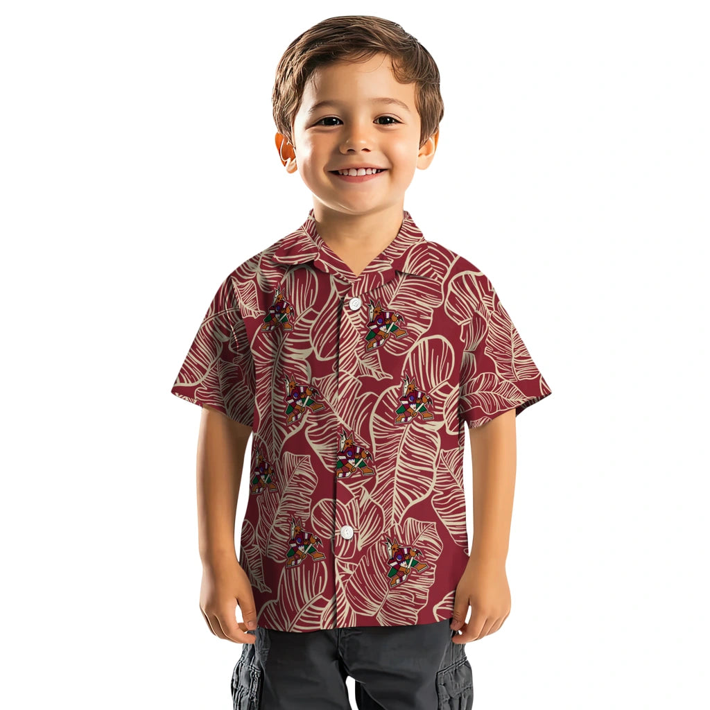 Arizona Coyotes Hawaiian Shirt - Leaf Outline – Moonbestprint