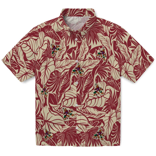 Arizona Coyotes Hawaiian Shirt - Monstera Layer | Moonbestprint
