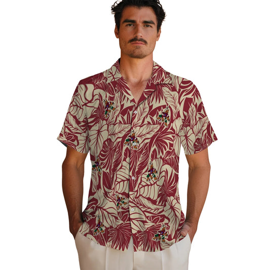 Arizona Coyotes Hawaiian Shirt - Monstera Layer - Moonbestprint