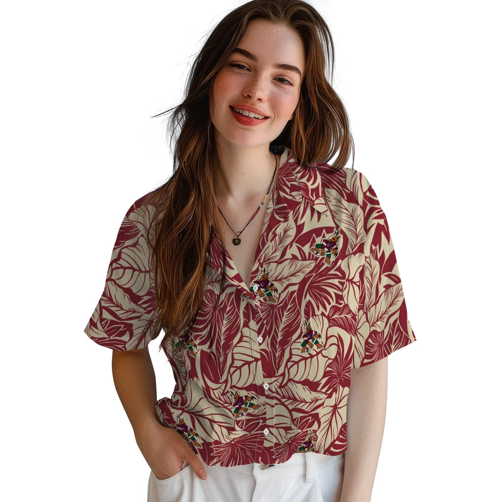Arizona Coyotes Hawaiian Shirt - Monstera Layer – Moonbestprint