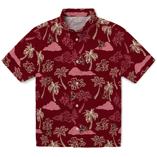 Arizona Coyotes Hawaiian Shirt - Palm And Clouds - Moonbestprint