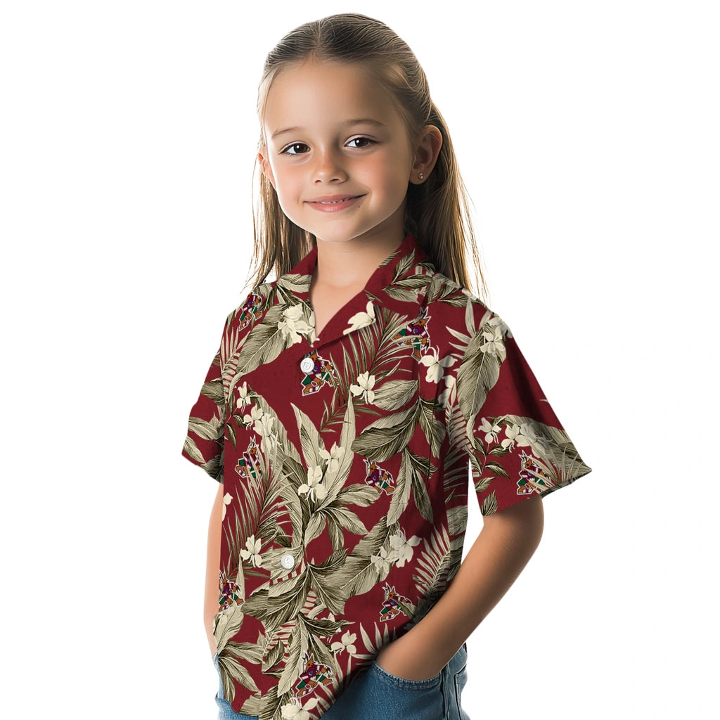 Arizona Coyotes Hawaiian Shirt - Palm Leaves – Moonbestprint