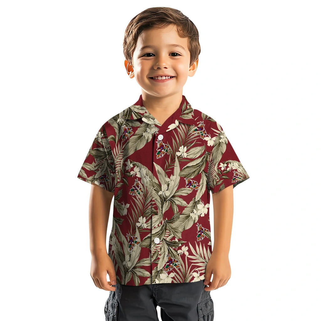 Arizona Coyotes Hawaiian Shirt - Palm Leaves – Moonbestprint