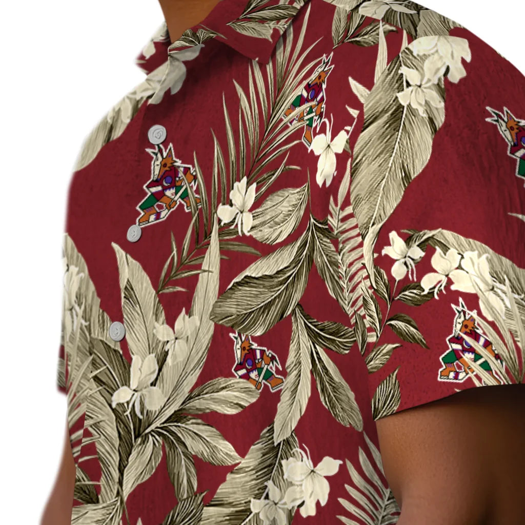 Arizona Coyotes Hawaiian Shirt - Palm Leaves – Moonbestprint