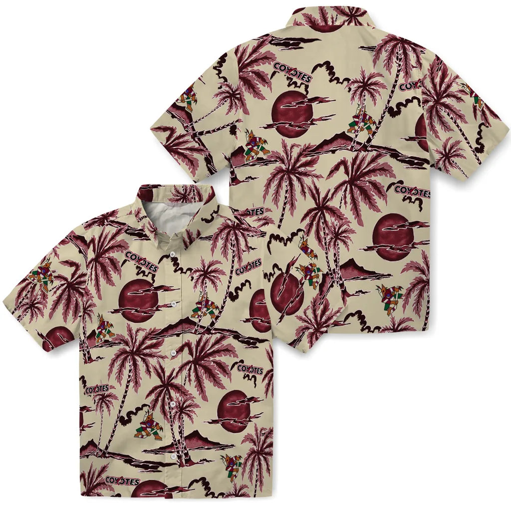 Arizona Coyotes Hawaiian Shirt - Palm Sunset - Moonbestprint
