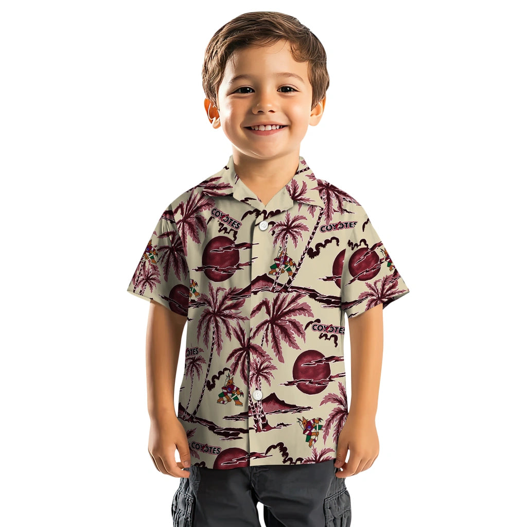Arizona Coyotes Hawaiian Shirt - Palm Sunset - Moonbestprint