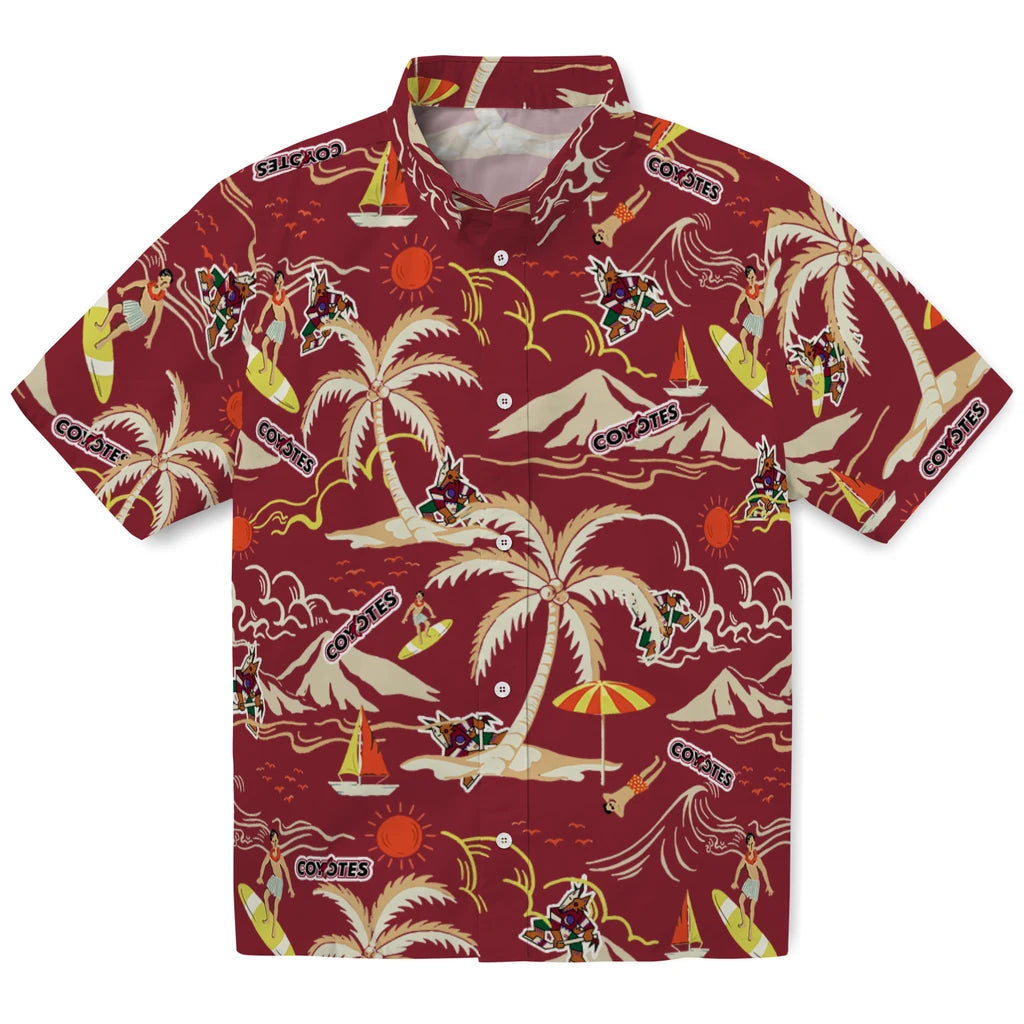 Arizona Coyotes Hawaiian Shirt - Palm Tree Island - Moonbestprint