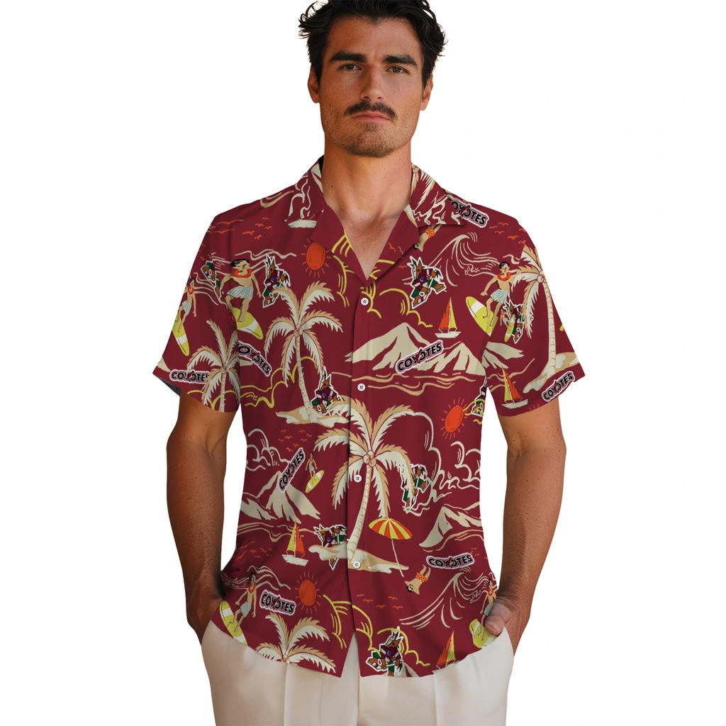 Arizona Coyotes Hawaiian Shirt - Palm Tree Island - Moonbestprint
