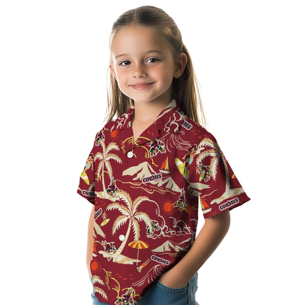 Arizona Coyotes Hawaiian Shirt - Palm Tree Island – Moonbestprint