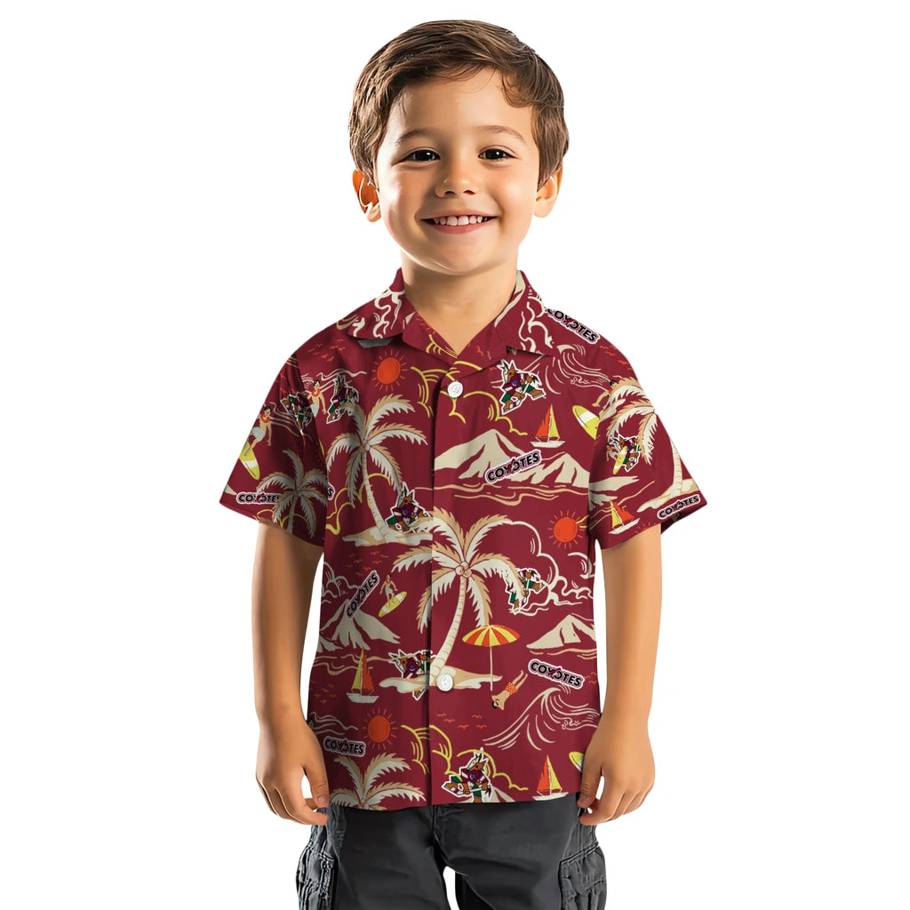 Arizona Coyotes Hawaiian Shirt - Palm Tree Island - Moonbestprint