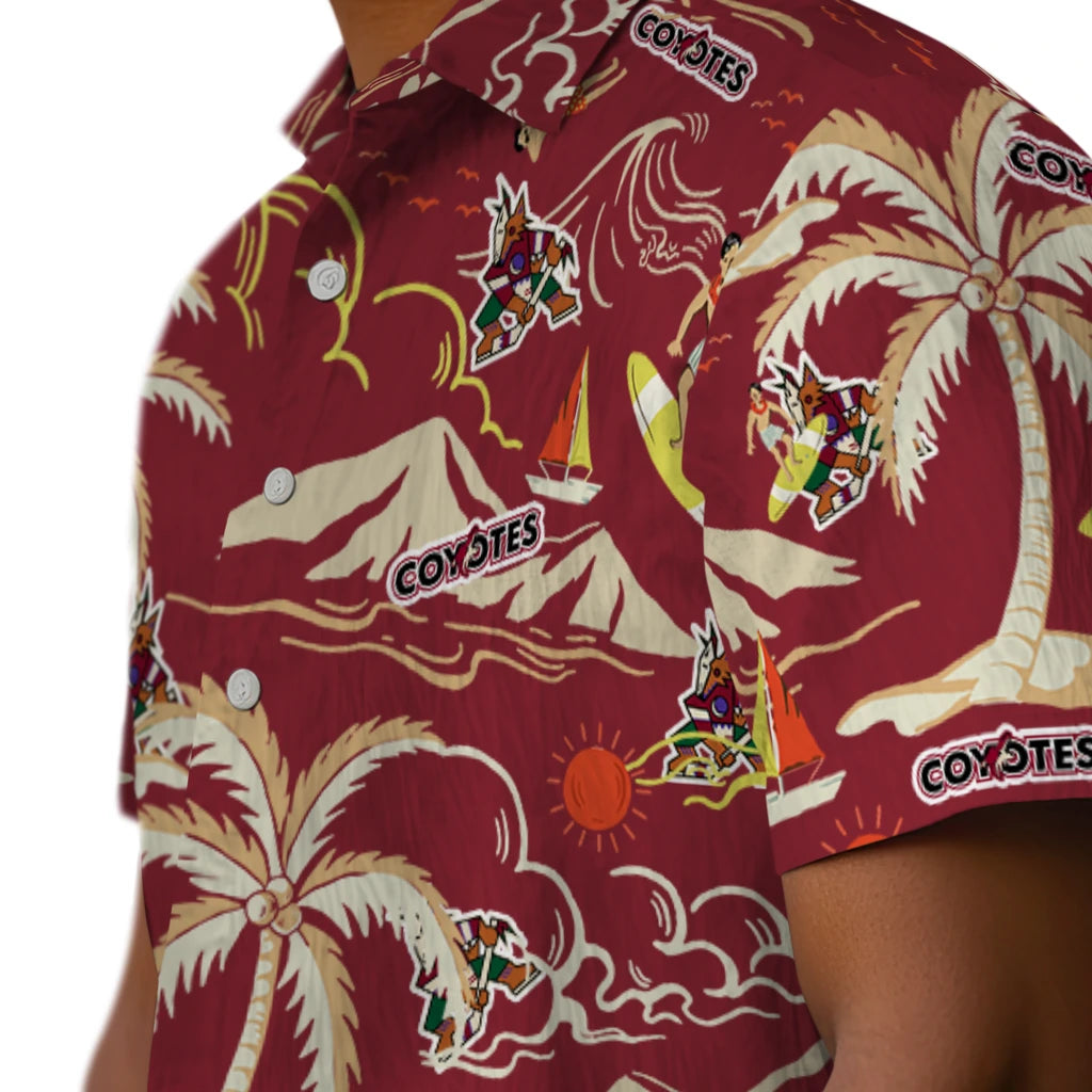 Arizona Coyotes Hawaiian Shirt - Palm Tree Island – Moonbestprint