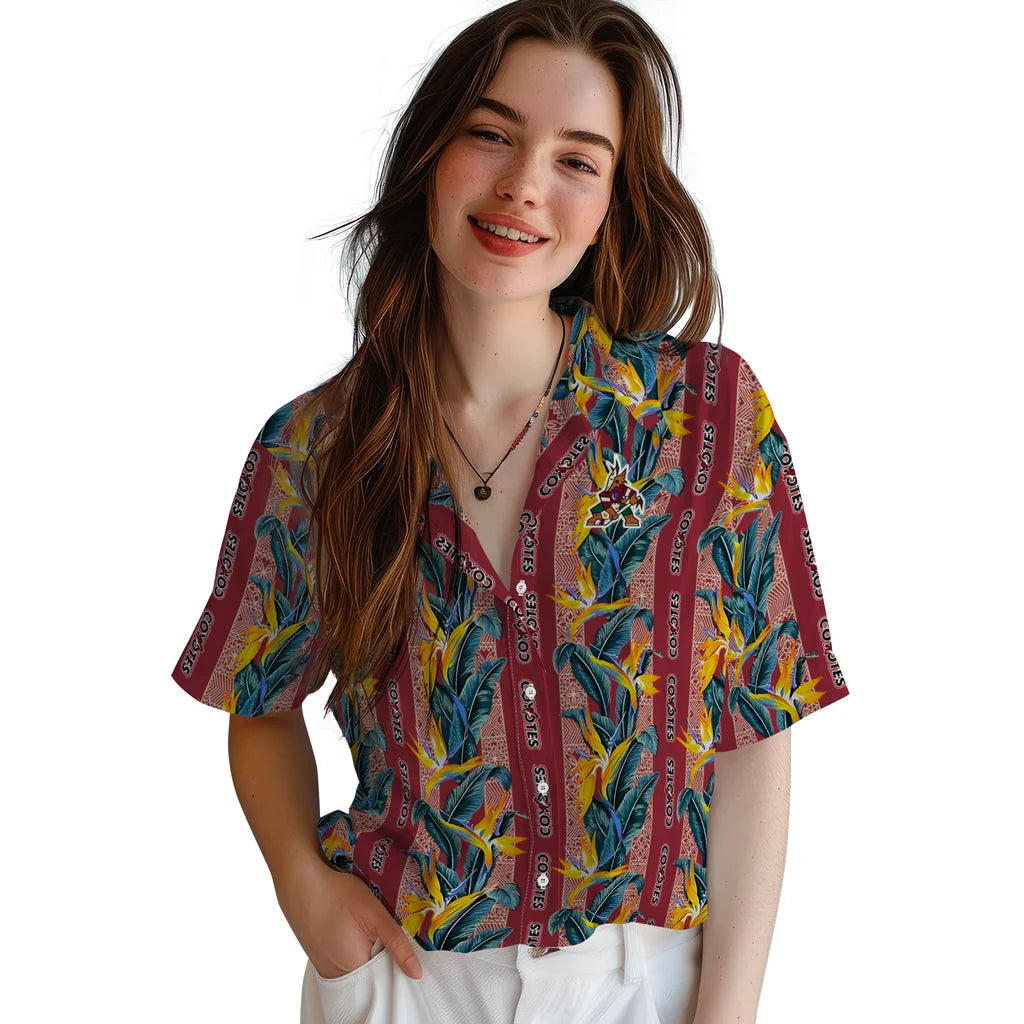 Arizona Coyotes Hawaiian Shirt - Paradise Vines – Moonbestprint